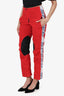 Martini Rose Red Straight Leg Pants With Patches Size S