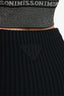 Prada Black Virgin Wool Knit Pencil Skirt Size 38