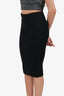 Prada Black Virgin Wool Knit Pencil Skirt Size 38