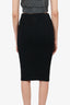 Prada Black Virgin Wool Knit Pencil Skirt Size 38