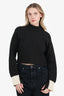 Celine Grey/White Knit Cropped Sweater Size XS