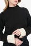 Celine Grey/White Knit Cropped Sweater Size XS