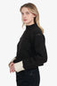 Celine Grey/White Knit Cropped Sweater Size XS