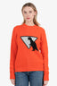 Prada Orange Wool Dinosaur Sweater Size 38