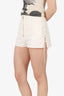 Pre-Loved Chanel™ White Cotton CC Mini Shorts Estimated Size 34