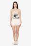 Pre-Loved Chanel™ White Cotton CC Mini Shorts Estimated Size 34
