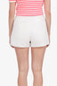 Prada White Cotton Terry Logo-Plaque Shorts Size 38