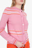 Hermès Pink Cashmere/Silk Button Down Cardigan Size 34