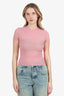 Bluemarine Pink Sheer Logo T-Shirt Size 0
