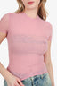Bluemarine Pink Sheer Logo T-Shirt Size 0
