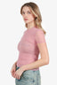 Bluemarine Pink Sheer Logo T-Shirt Size 0