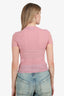 Bluemarine Pink Sheer Logo T-Shirt Size 0