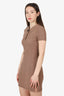 Marine Serre Brown V-Neck Polo Mini Dress Size XS