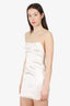 Gauge81 White Satin Open Back Mini Dress Size XS
