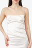 Gauge81 White Satin Open Back Mini Dress Size XS