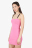 1017 ALYX 9SM Pink Stretch Cotton/Leather Mini Dress Size XS