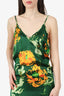 Dries Van Noten Green/Orange Satin Slip Dress Size 34