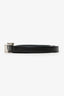 Saint Laurent Black Leather 3 Passant Thin Belt