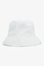 Pre-Loved Chanel™ Sport White Canvas/PVC Surfboard Logo Bucket Hat Size M