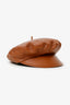 Christian Dior Brown Leather Beret Size 57