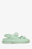 Pre-Loved Chanel™ Green Rubber CC Dad Sandals Size 37