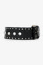Dries Van Noten Black Leather Belt With Detachable Chain/Fur Tail Size 75