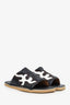 Dries Van Noten Black Leather Western Slides Size 41
