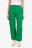 Louis Vuitton Green Denim Embossed Monogram Carpenter Pants Size 23