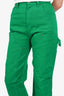 Louis Vuitton Green Denim Embossed Monogram Carpenter Pants Size 23