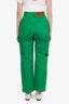 Louis Vuitton Green Denim Embossed Monogram Carpenter Pants Size 23