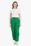 Louis Vuitton Green Denim Embossed Monogram Carpenter Pants Size 23
