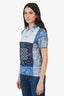 Louis Vuitton Blue Bandana Print Patchwork Short Sleeve Shirt Size XS