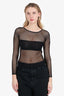 Christian Dior Black Mesh Long Sleeve Top Size S
