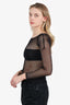 Christian Dior Black Mesh Long Sleeve Top Size S