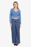 Systemic Blue Denim Studded Wide Leg Jeans Size S