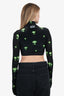 VETEMENTS Black/Green 'Alien' Chenille Cropped Top With Gloves Size XS