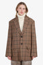 Dries Van Noten Brown Plaid Wool Oversized Blazer Size S