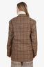 Dries Van Noten Brown Plaid Wool Oversized Blazer Size S