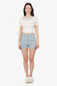 Christian Dior Blue/White Oblique Denim Shorts Size 42