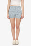 Christian Dior Blue/White Oblique Denim Shorts Size 42