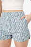 Christian Dior Blue/White Oblique Denim Shorts Size 42