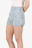 Christian Dior Blue/White Oblique Denim Shorts Size 42