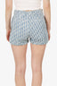Christian Dior Blue/White Oblique Denim Shorts Size 42