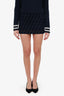 Fendi Navy Denim/Velvet FF Zucca Mini Skirt Size 36