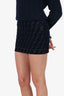 Fendi Navy Denim/Velvet FF Zucca Mini Skirt Size 36