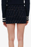 Fendi Navy Denim/Velvet FF Zucca Mini Skirt Size 36