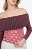 Heaven by Marc Jacobs Pink Metallic Ribbed Knit Off-The-Shoulder Sweater Size XS