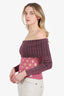 Heaven by Marc Jacobs Pink Metallic Ribbed Knit Off-The-Shoulder Sweater Size XS