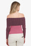 Heaven by Marc Jacobs Pink Metallic Ribbed Knit Off-The-Shoulder Sweater Size XS