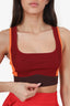 Hermès Red/Orange/Brown Ribbed Yoga Bra Top Size XS